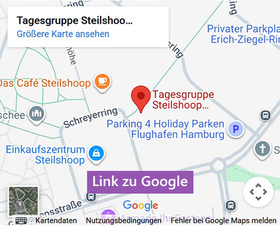 Google-Link mit Vorschaubild der Karte: Tagesgruppe Steilshoop